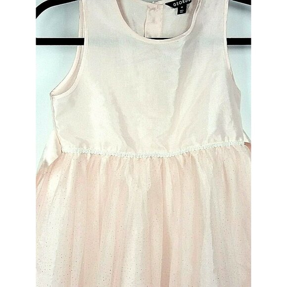 Girls Pink Dress Party Size 10 Holiday Festive Pink Glitter Tulle - Picture 3 of 8